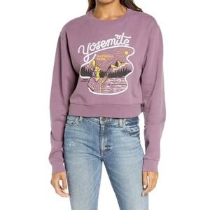 Parks Project Yosemite National Park Cropped Sweatshirt Purple Bear Graphic XL